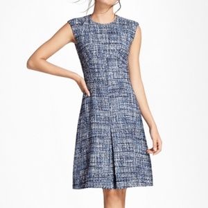 BROOKS BROTHERS Blue Tweed Flare Dress